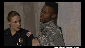 White Female Cops In Uniform Gulping Down Balck Dudes Dink