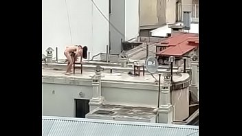 Sex on roof public looking