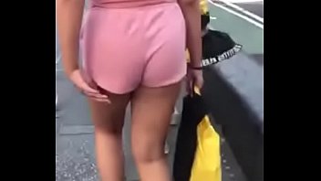 Thick teen in pink short shorts
