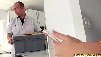 Kyle fucks Tiffany Watsons shaved pussy with his large cock