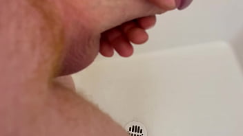 Getting the cock wet in the shower and cumming hard