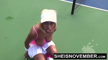 60fps Sporty Ebony Tennis Player Msnovember Get Nude And Sucking Outside In Public BJ And Loves Flashing Big Natural Titties And Round Butt While Walking HD Sheisnovember